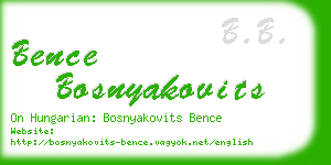 bence bosnyakovits business card